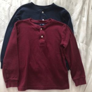 Janie and Jack Bundle of 2 The Henely Tee Antique Maroon and Navy Size 6